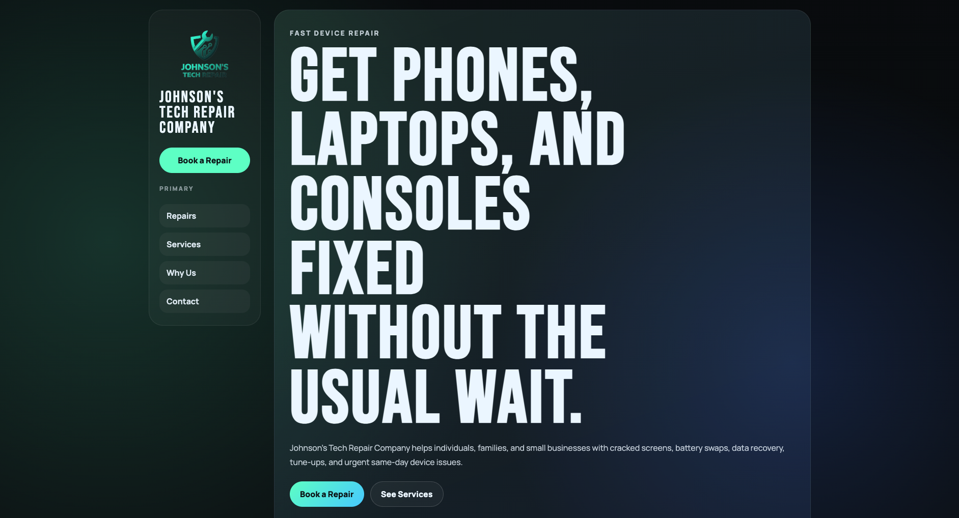 Tech Repair template preview