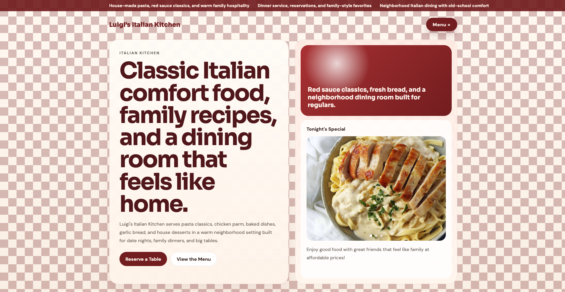 Restaurant template preview